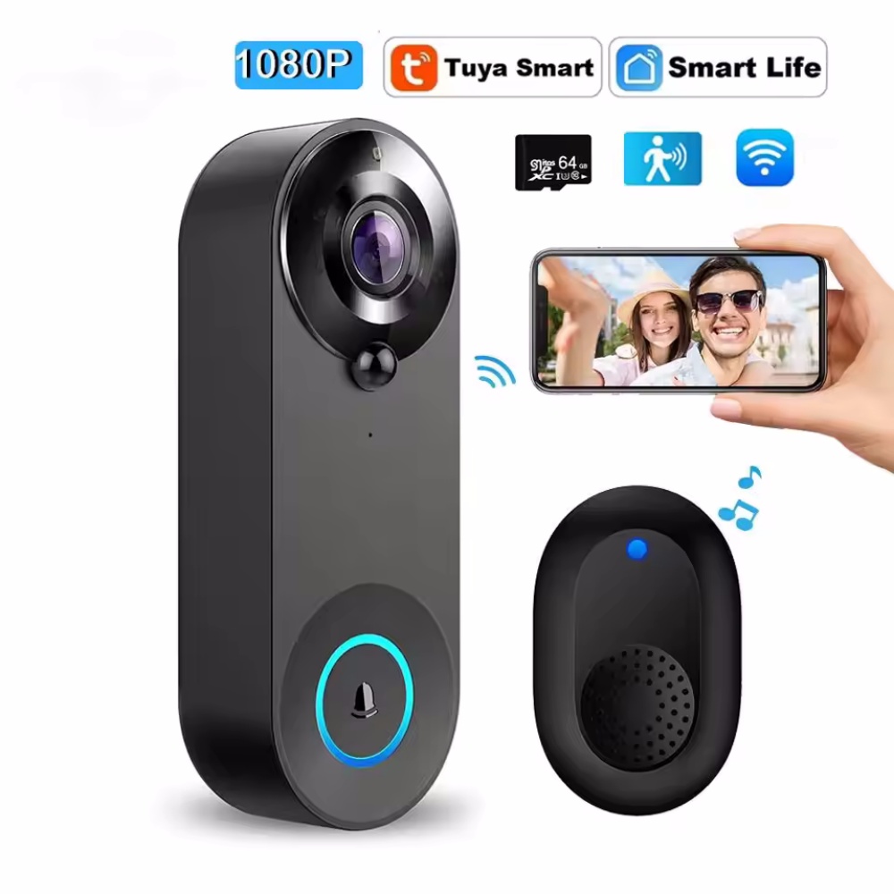 Smart Home Battery Camera - Tuya 1080P sans fil WIFI sonnette