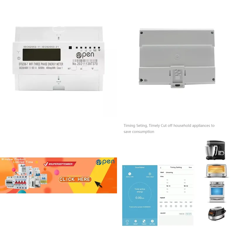 Smart Home Remote - Compteur d'énergie intelligent triphasé avec protection