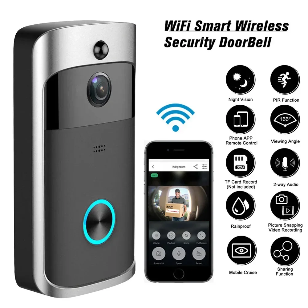Smart Home Battery Camera - Sonnette de porte sans fil WIFI