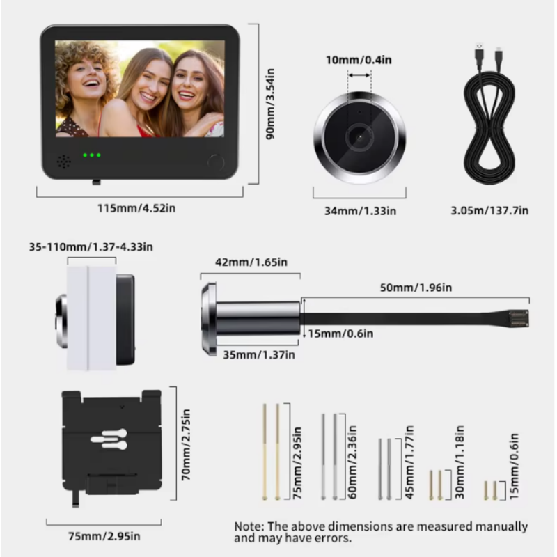 Danmini 4,3 pouces 2K Smart Li - Smart Home Battery Camera avis et prix