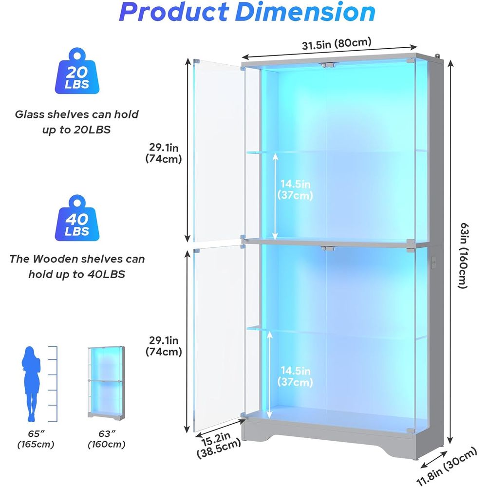 Vitrine à 4 niveaux en verre a - Motion Sensor Light avis et prix